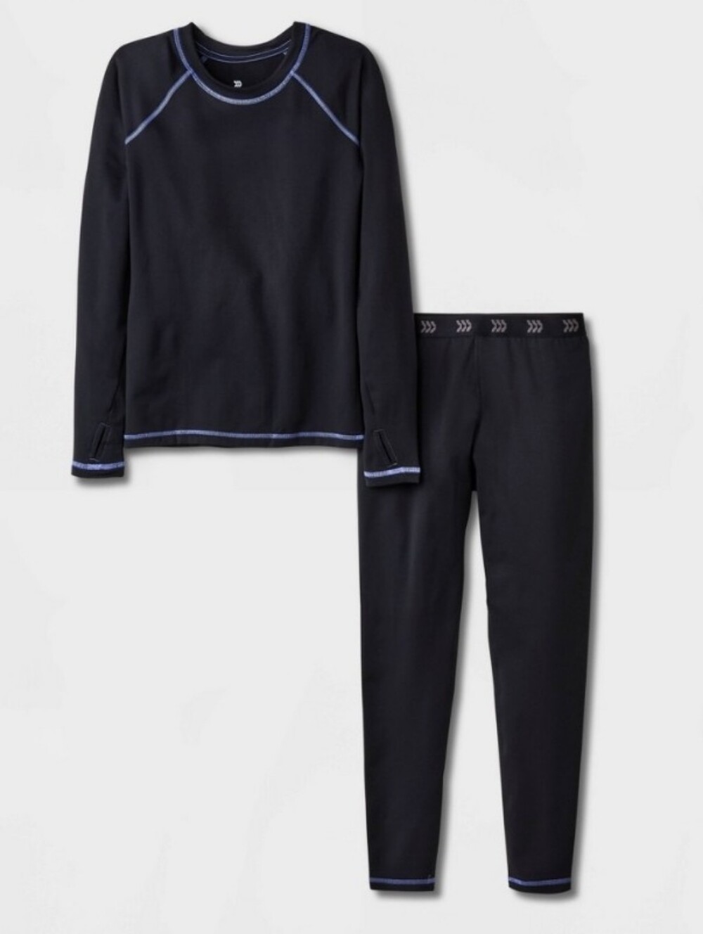 Nwt All In Motion Girls Black Thermal Set